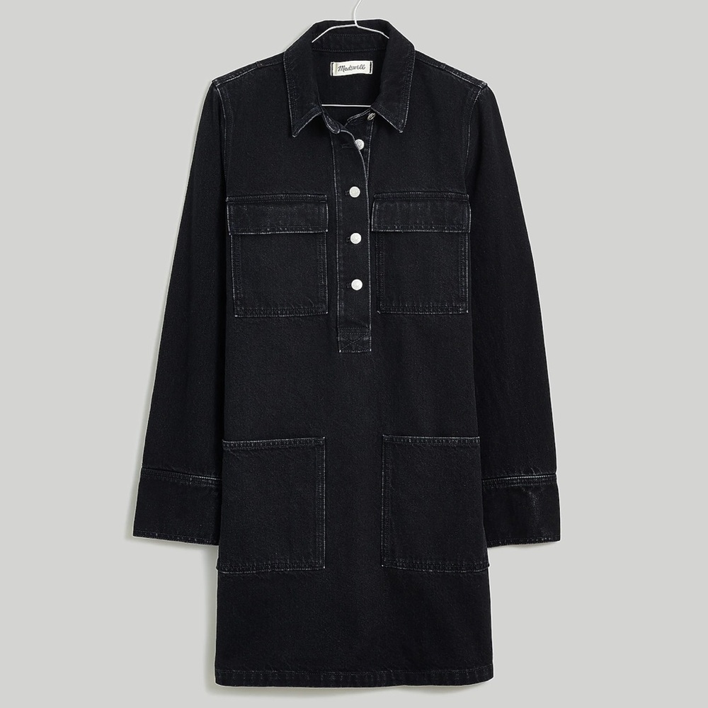 Madewell Denim Popover Mini Shirtdress
